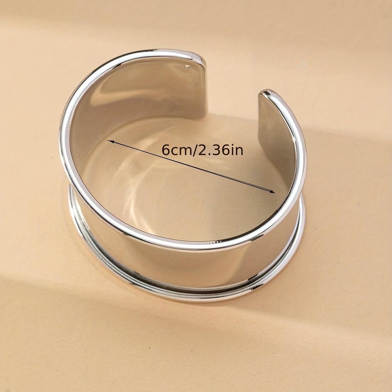 Personality Silver Wide Cuff Bangle, Stainless Steel