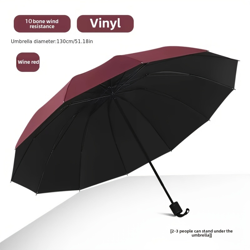 TEMU Windproof Umbrella Umbrellas Super Large Folding People Sunny Umbrellas Men Women Umbrellas Enlarge Travelling 1pc Umbrella