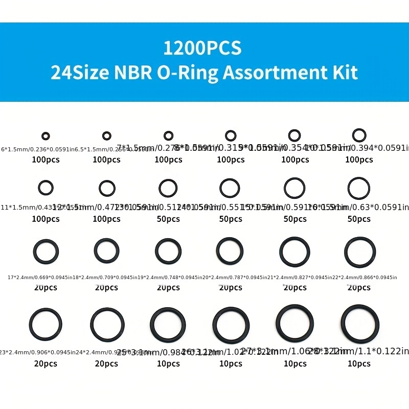 Kit d'assortiment de joints toriques en caoutchouc Nitrile