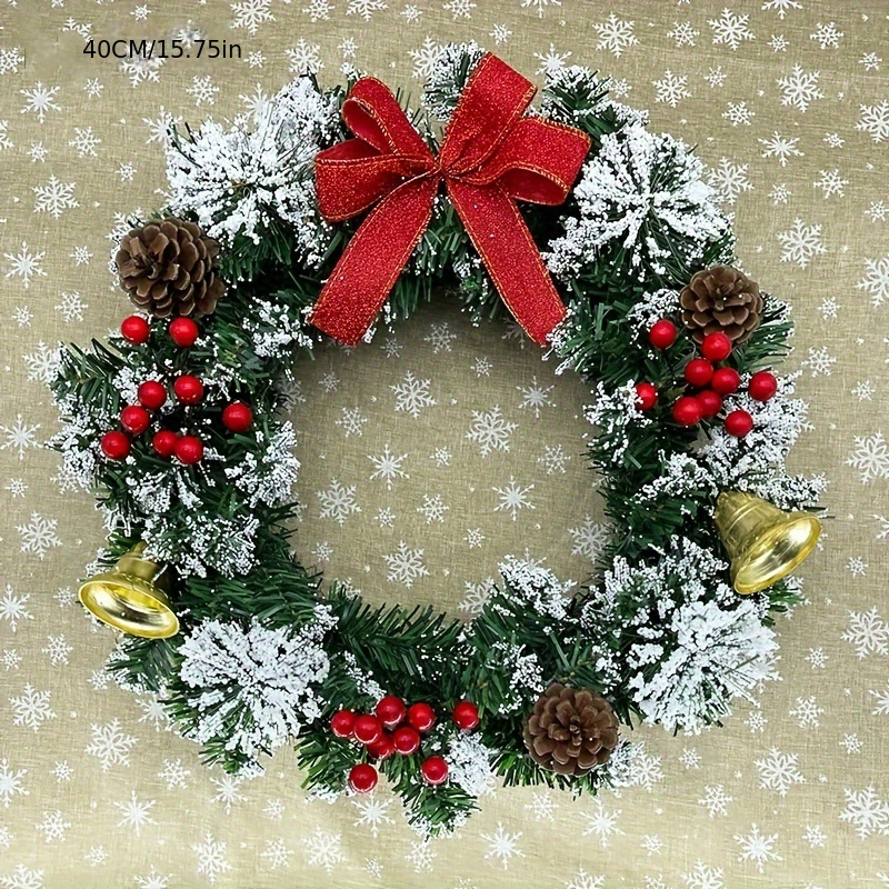 TEMU Charming Christmas Wreath Bow, & - For Decor & , No Needed