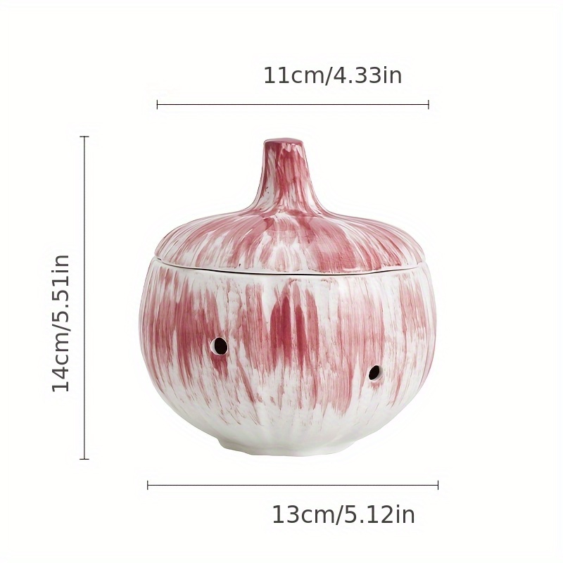 1pc Of New Hollow Garlic Storage Jar For Home Kitchen, Moisture-proof And, Ceramic Sealed Container For Garlic
