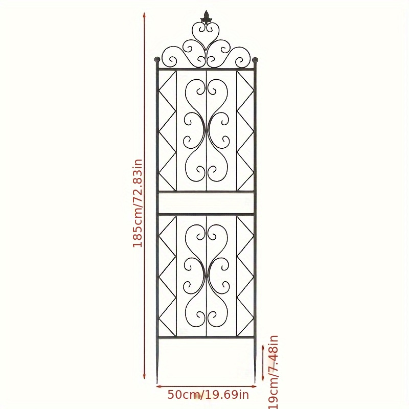 Image of Climbing Frame For Roses & Lilies - Outdoor Garden Trellis With Moon Design, Durable Metal Support Pole, Rattan, Courtyard, Flower Frame, Perfect For Room Decor