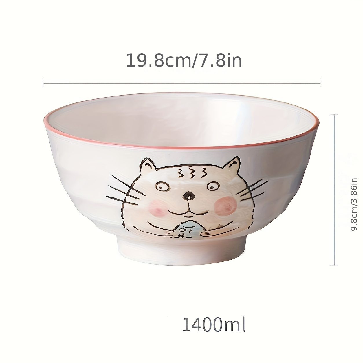 Bowl, Japanese Noodle Soup Bowl, Tall Ceramic Home Creative Personality  Small Fresh Cartoon Bowl, Hand-painted Noodles Large Bowl, Soup Bowl,  Tableware, Kitchen Utensils - Temu
