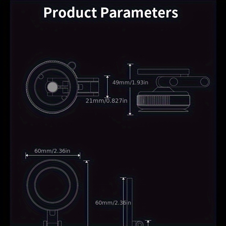 x53 suction cup phone holder car vacuum magnetic mount 360 metal stand with adjustable directional strong   compact and convenient bracket Product details 12