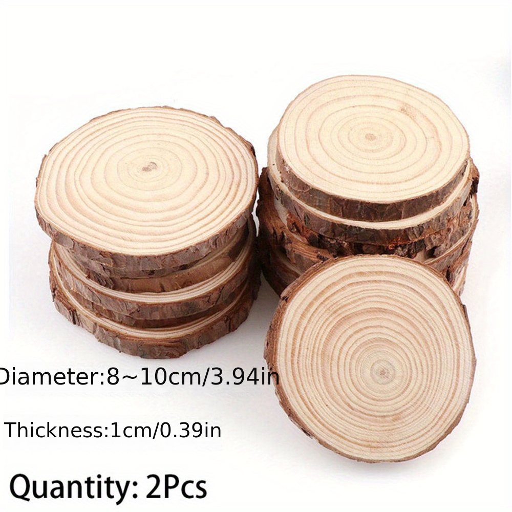 2-10cm 1/10pcs Natural Pine Round Unfinished Wood Slices With Bark