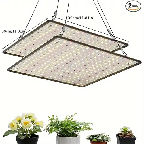 2 pack led grow light panel 600w lamp for indoor plants with white blue red uv ir leds for 4x4ft coverage grow tent greenhouse veg and bloom seedlings hydroponics