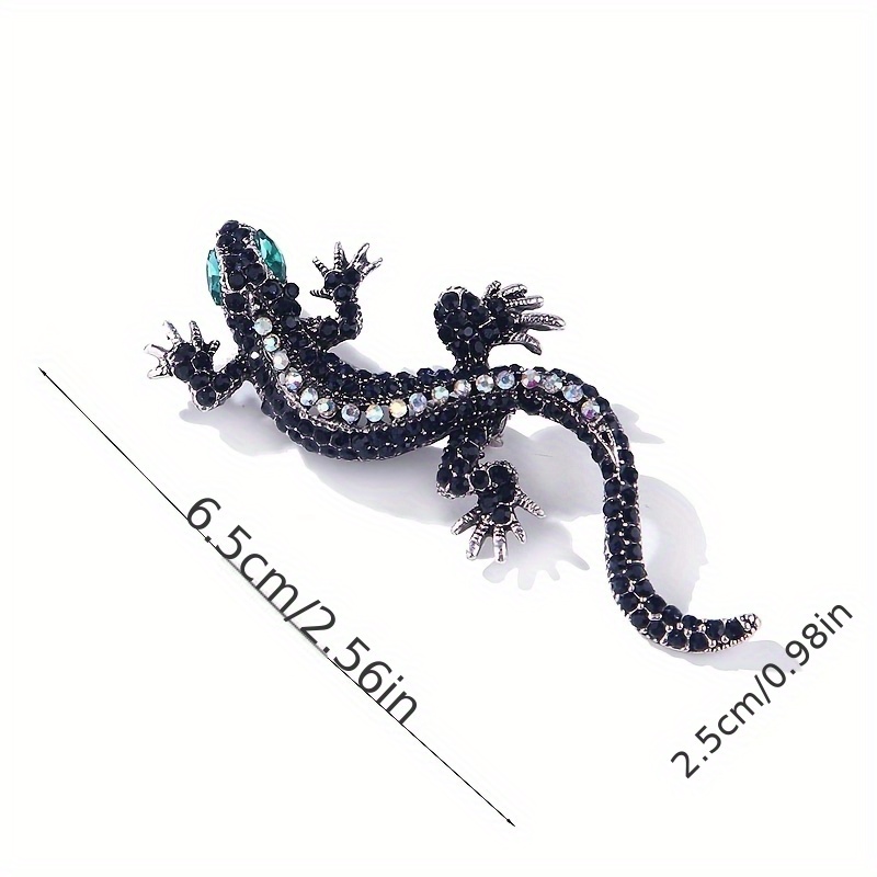Vintage Animal Lizard Brooch, Full-Drill Alloy