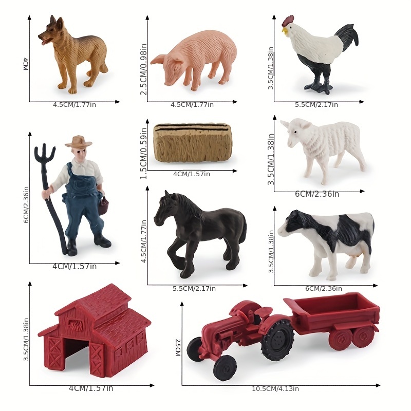 10pcs Miniature Tracteur De Ferme Animaux De Ferme Statues, Figurines De  Fermier Cadeau D'anniversaire Pour Jardin De Fées Micro Paysage Décoration  Extérieure, Service À La Clientèle 24h/24 Et 7j/7