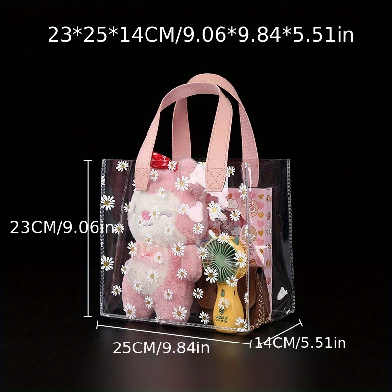 1pc Pvc Sac Main Transparent Sac En Plastique Petit Sac Temu