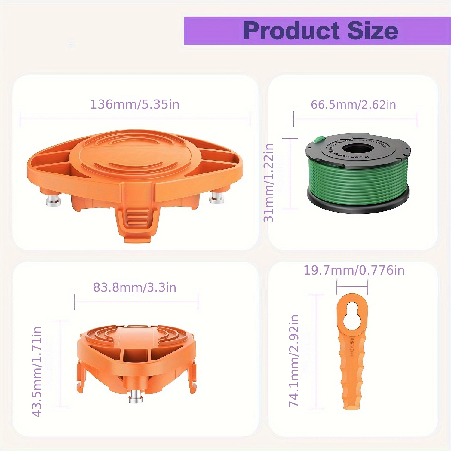 SF-080 Trimmer Replacement Spools Compatible with Black Decker SF-080-BKP  GH3000