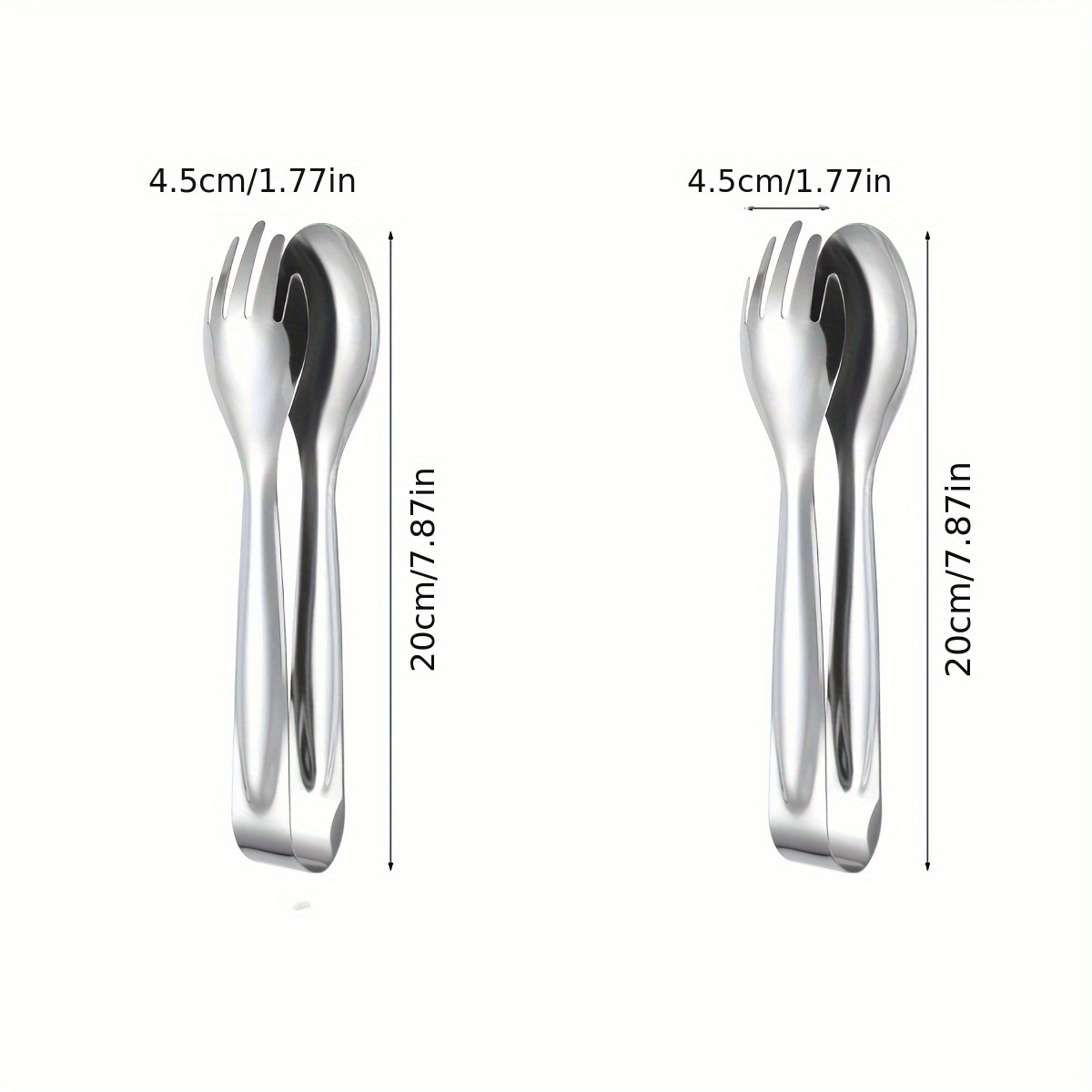 TEMU 2개 세트, 원형 식품 집게, 반개 식품 집게, 바베큐 집게, 빵 집게, 스테인리스 스틸 파스타 집게, 면 클립, 주방 및 식당 요리 도구 집게