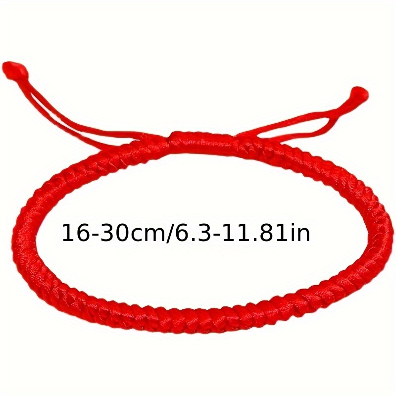 Adjustable Red Braided Bracelet for Couples