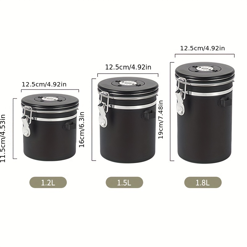 Stainless Steel Coffee Bean Sealed Jar with Measuring Spoon