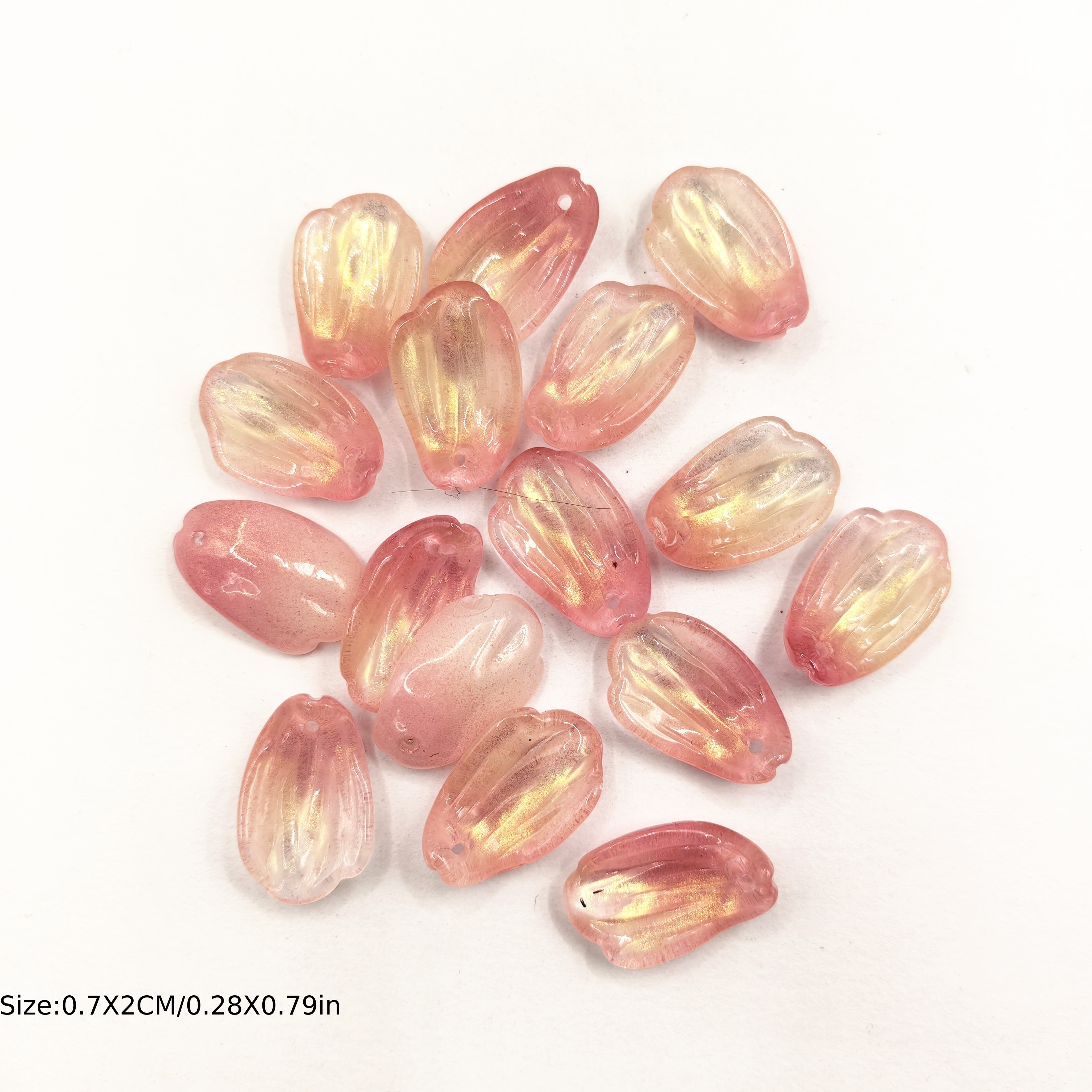 Crystal Glass Honey Peach Loose Spacer Round Beads - Temu