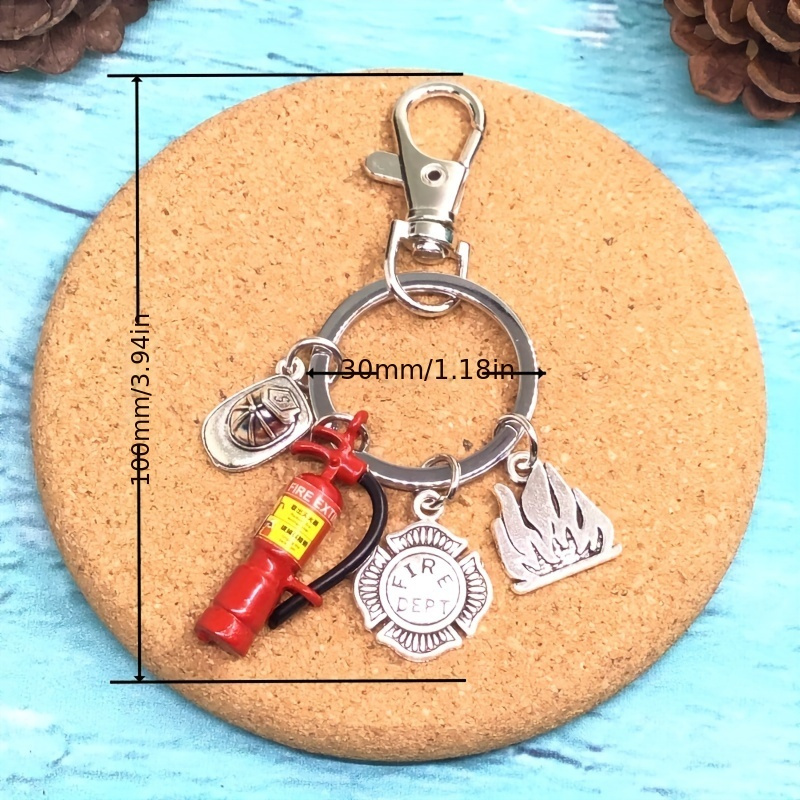 1pc Firefighter Keychain For Men, Fire Keyring, Fire Extinguisher  Keychain, Fireman Gift