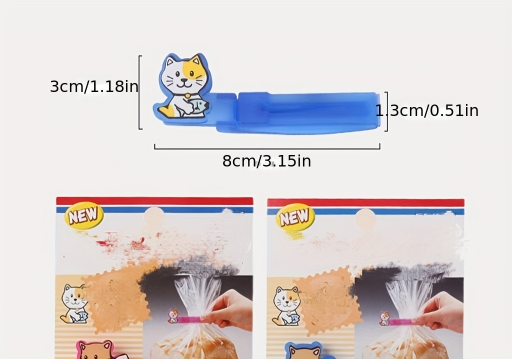 6 pack cute animal pattern plastic food bag clips kitchen seal clamps for bags tea milk snack sealing tool   accessories Product details 2