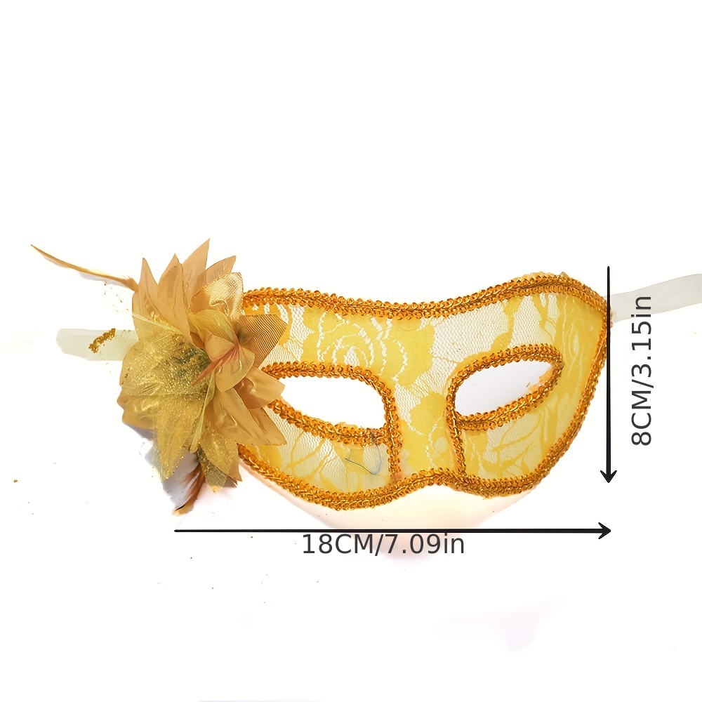 Halloween Mask Prom Mask Transparent Lace Mask Side With - Temu