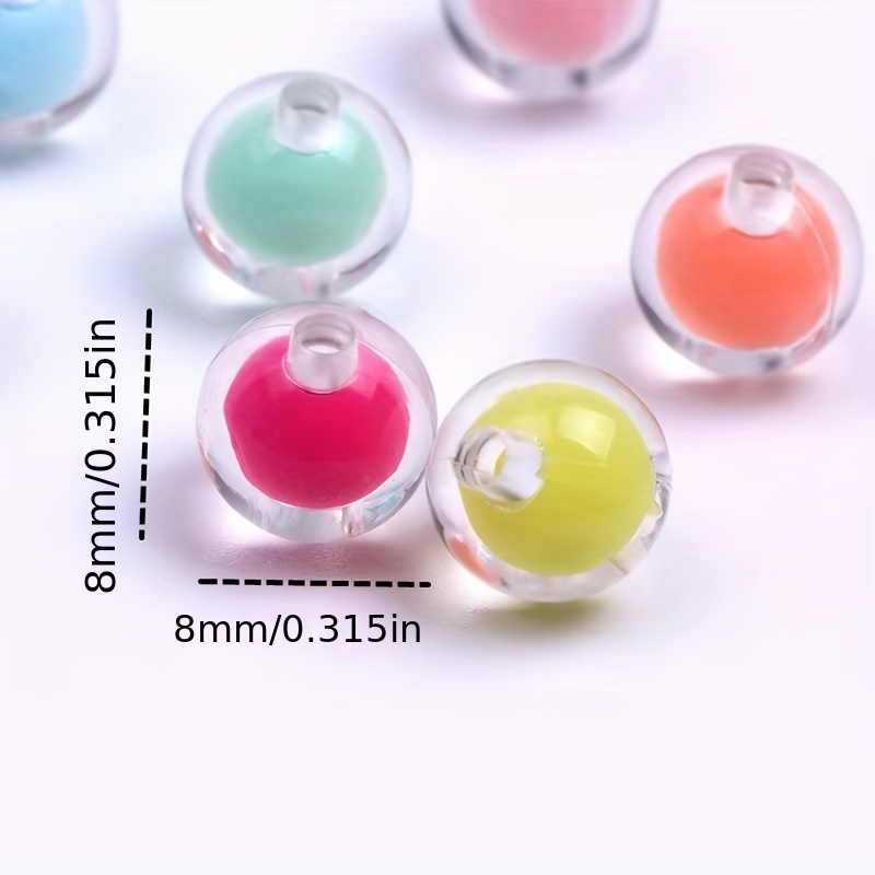 100pcs 8mm Acrylic Candy Colors Round Beads Mix Pastel Plastic Beads