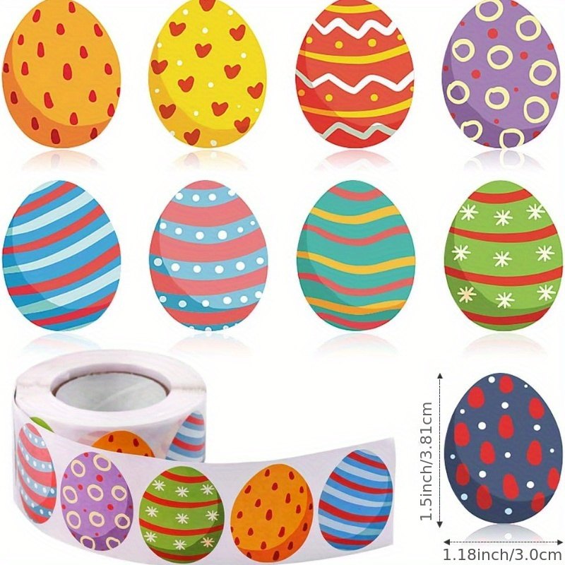 500pcs Easter Stickers Eggs Roll Stickers Assorted Easter Theme Bunny Stickers Self-adhesive Decorative Stickers For Party Supplies