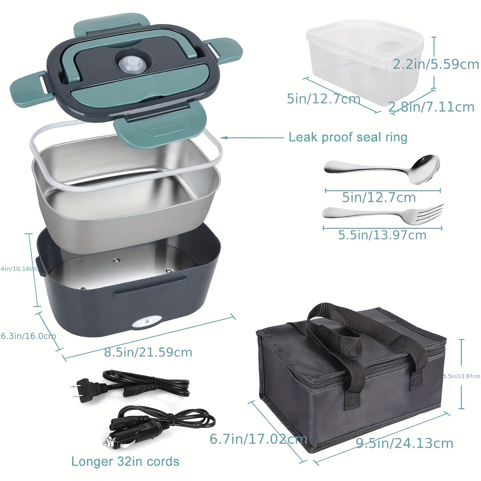 Electric Lunch Box 3 In 1 For Car/truck And Office, Portable
