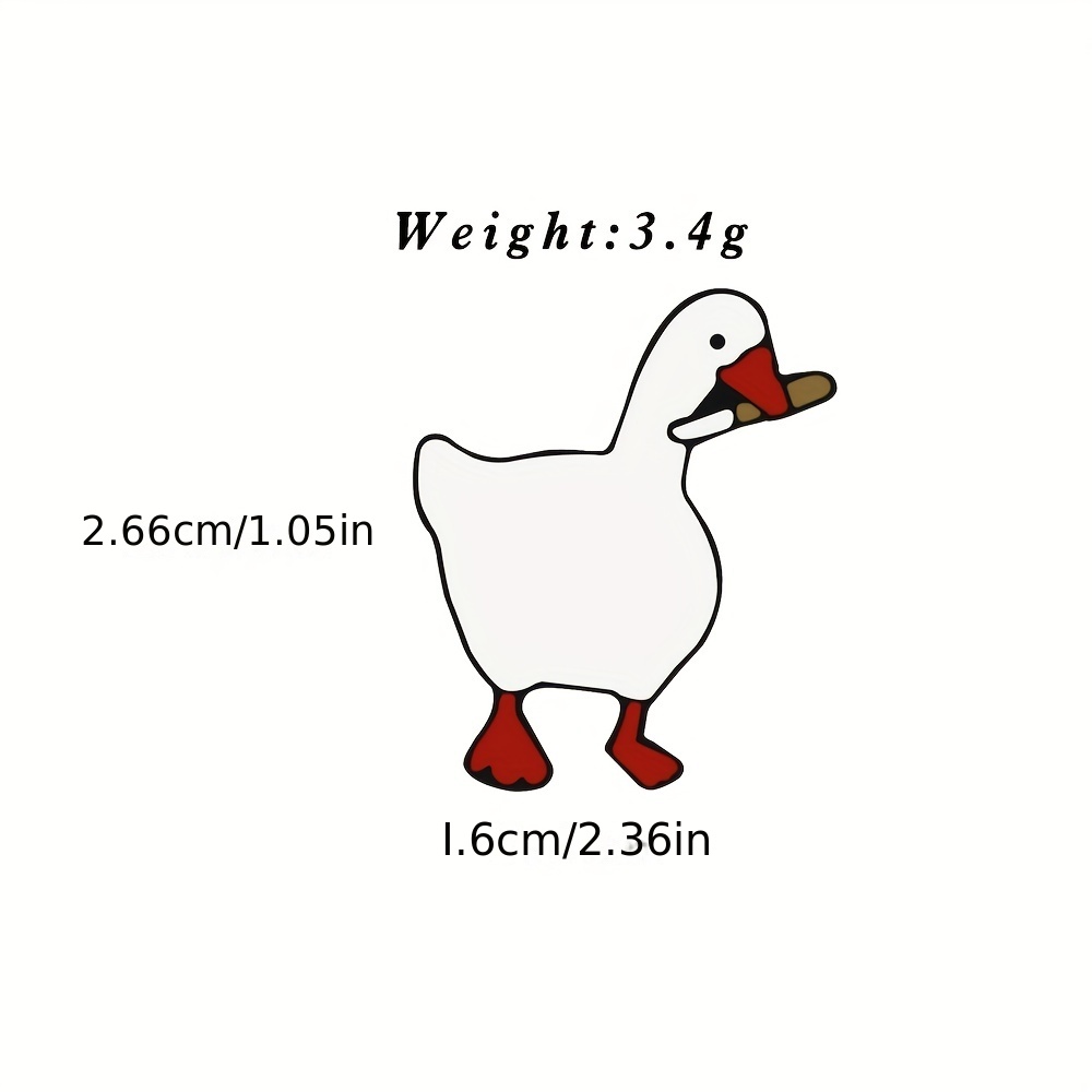 Cute Funny White Goose Brooch Enamel Pins Cartoon Duck with Knife Badge for Backpack Hat Beanie Shirt Decoration Lapel Pin Jewelry Gifts for Temu