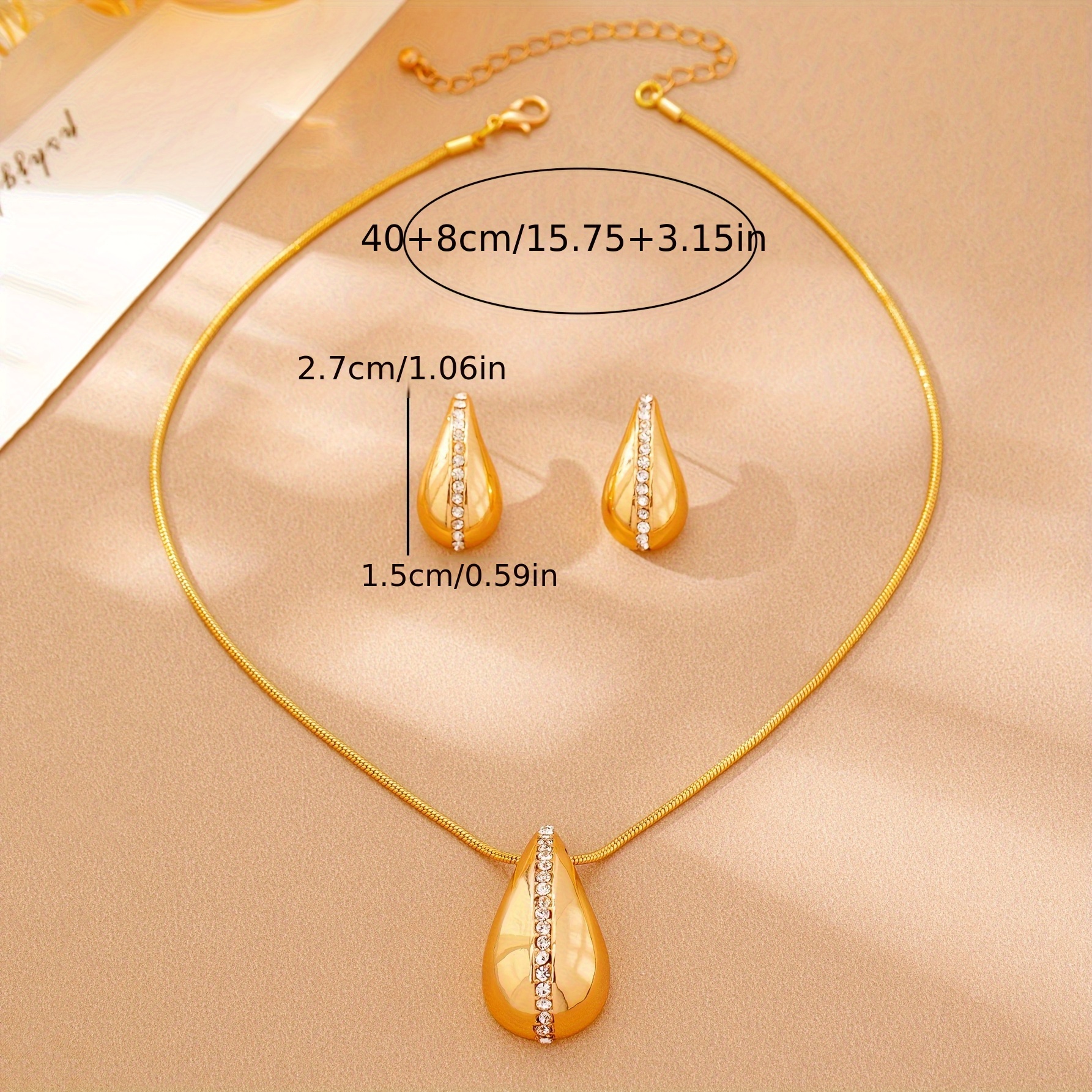 E-shop 2er-Set Damen Halskette und Ohrring, Böhmischer Stil, Einfaches Design, Klassischer Trendy-Stil, Alltagskleidung für Selbstbewusstsein und