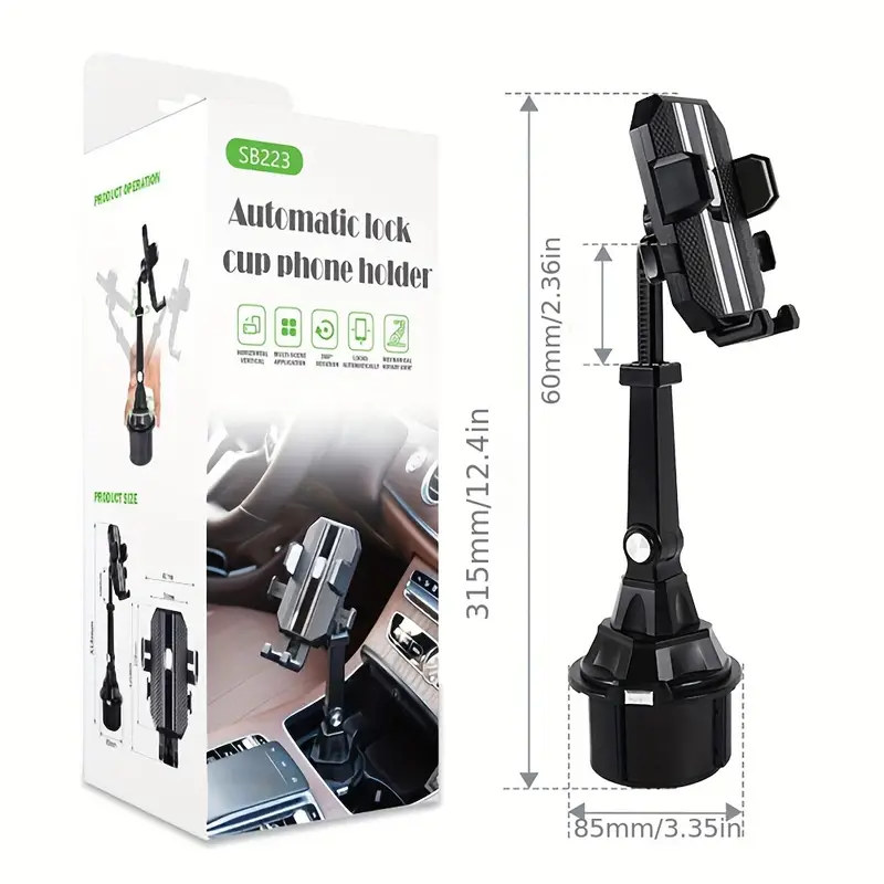 Adjustable Car Cup Holder Cellphone Mount Stand Universal Car Water Cup  Holder Mobile Cell Phone Bracket, For Iphone 13