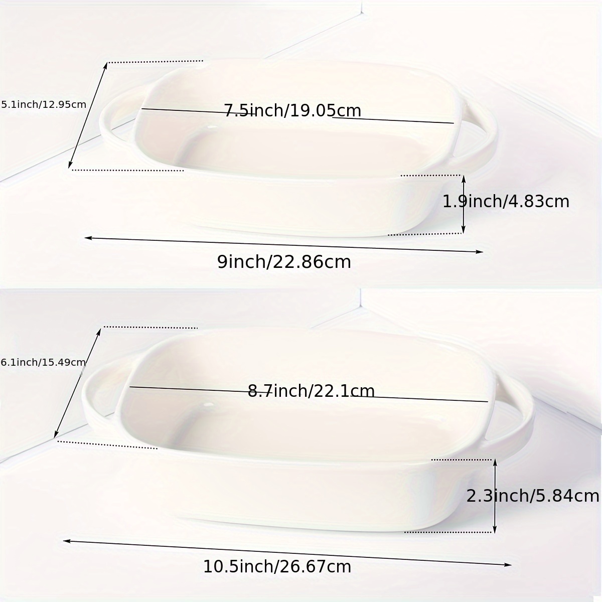 Dimensions of 2 qt baking outlet dish