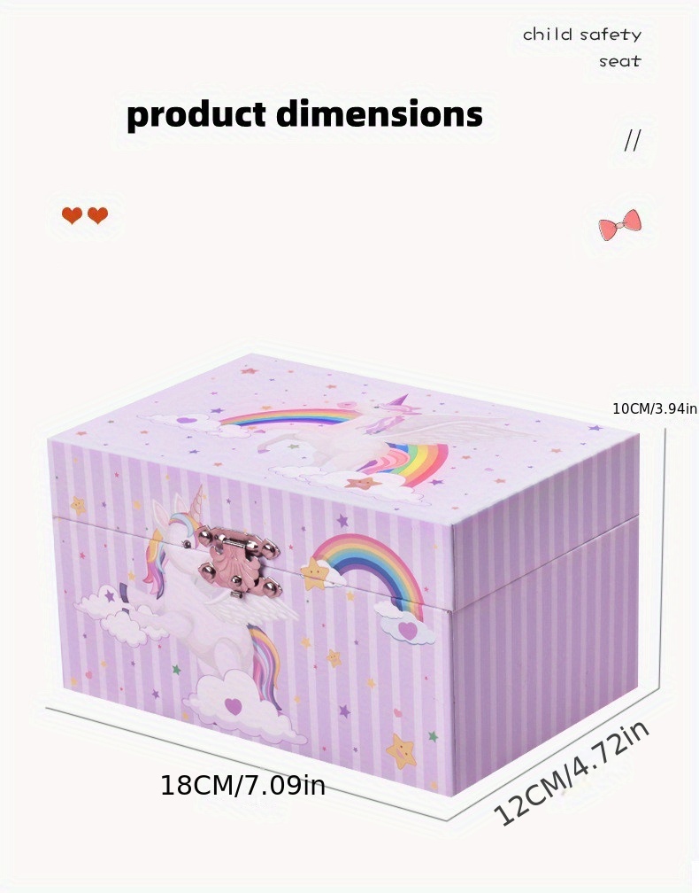 Rotating Unicorn Princess Music Jewelry Box With Mirror - Temu