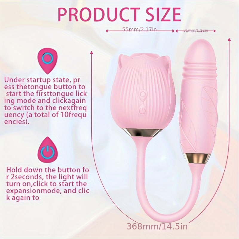 2 in 1 Rose G spot Vibrator Toy 10 Sucking Mode 10 Temu Canada