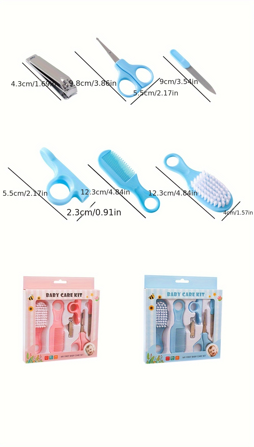 6pcs set comb brush nail clipper scissors set manicure pedicure tool set details 1