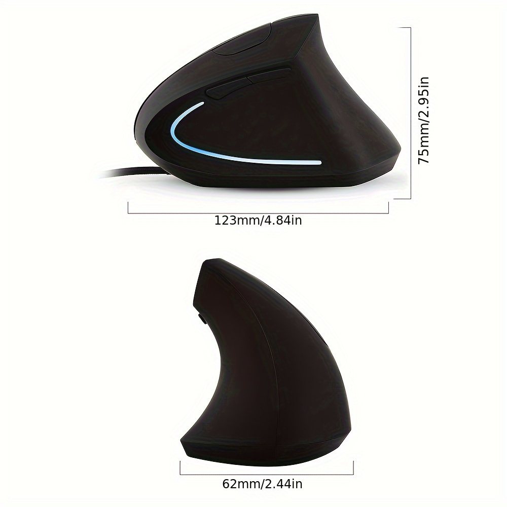 Wired Right Hand Vertical Mouse Ergonomic Gaming Mouse USB Optical Wrist Healthy Mice Mause for PC Computer