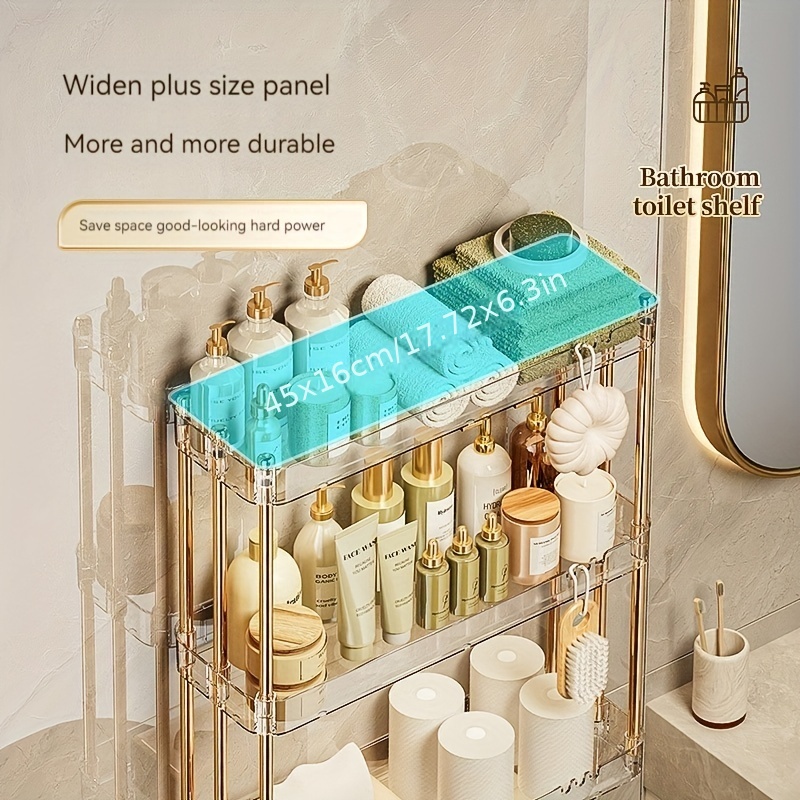 Waterproof Wall-mounted Plastic Storage Shelf Fashion Simple Style Shower  Organizer Rack Kitchen And Bathroom Storage Holder