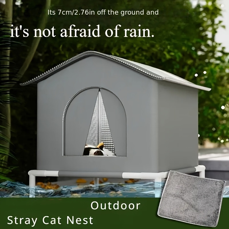 

Outdoor Pet Shelter - Weatherproof & Cat Nest, Dog Kennel, Rabbit Hideaway | Oxford Cloth, Easy-clean & Removable | Home & Garden Use