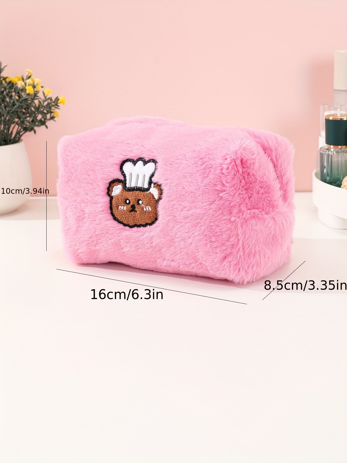 Cartoon Cute Plush Makeup Bag Travel Roomy Cosmetic Pouch - Temu