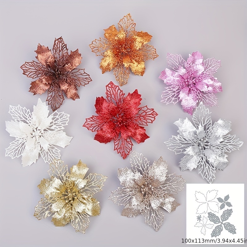 

1pc 3d Christmas Handmade Flower Scrapbooking Die Cut Embossing Knife Mold For Gift Package Thanks Greeting Card Background Making, Diy Materials For Christmas