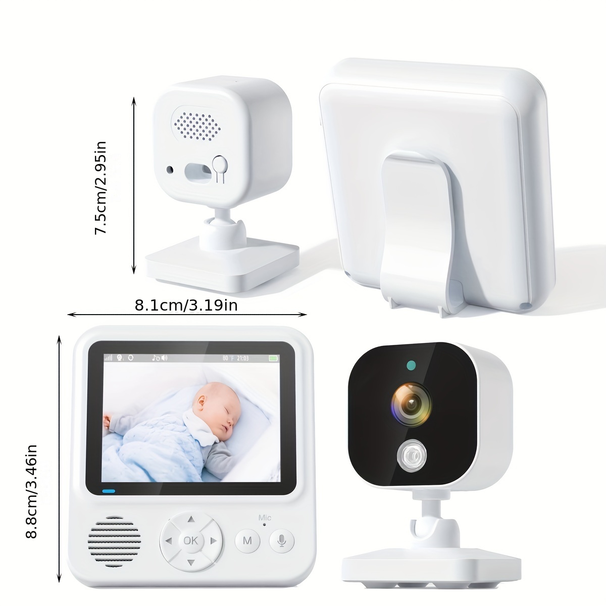 MoonMini BabyPhone 120° - Moniteur 3.2 LCD - Contrôle température