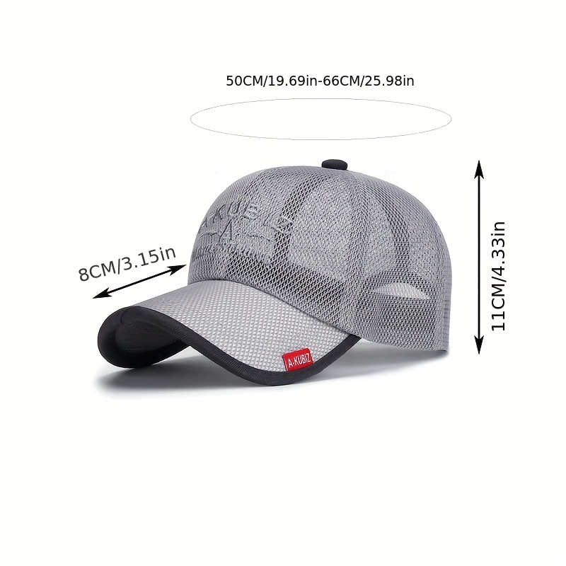 Mens Fashion Breathable Letter Mesh Baseball Outdoor Fishing Sun Hat, High-quality & Affordable