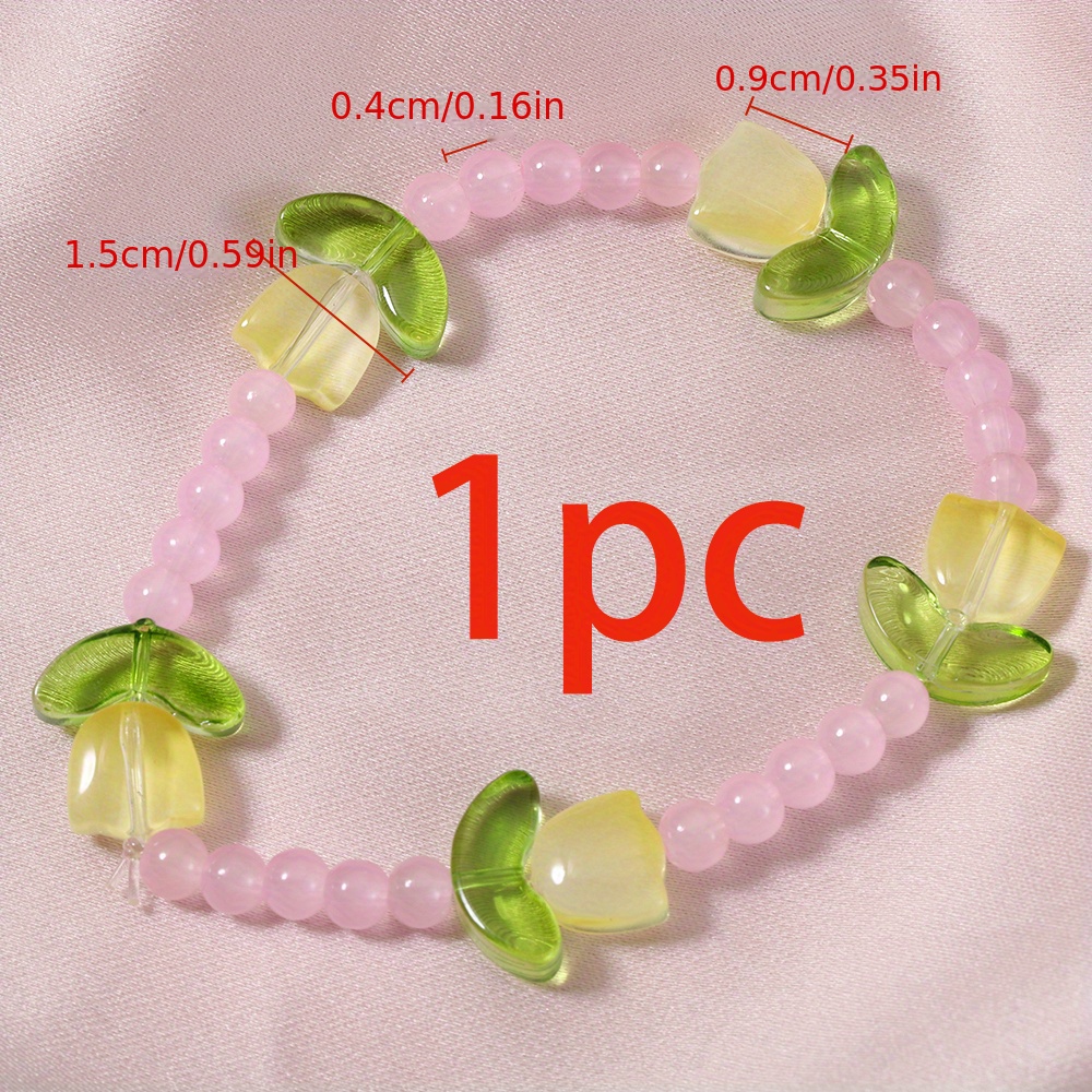 Colorful Tulip Acrylic Hand String Bracelet, Elastic Rope Bracelet - Temu