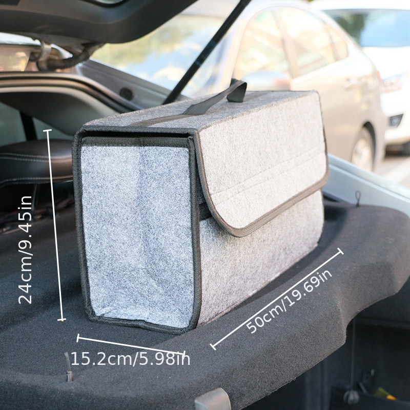 Bolsa de almacenamiento de gran capacidad para coche, organizador de  maletero de coche, caja de almacenamiento de fieltro suave, bolso de  almacenamiento de herramientas