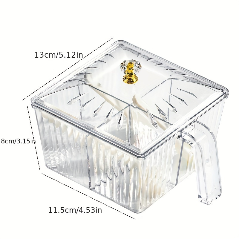 1pc 4 Compartments Clear Seasoning Box Multi-Grid Spice Storage