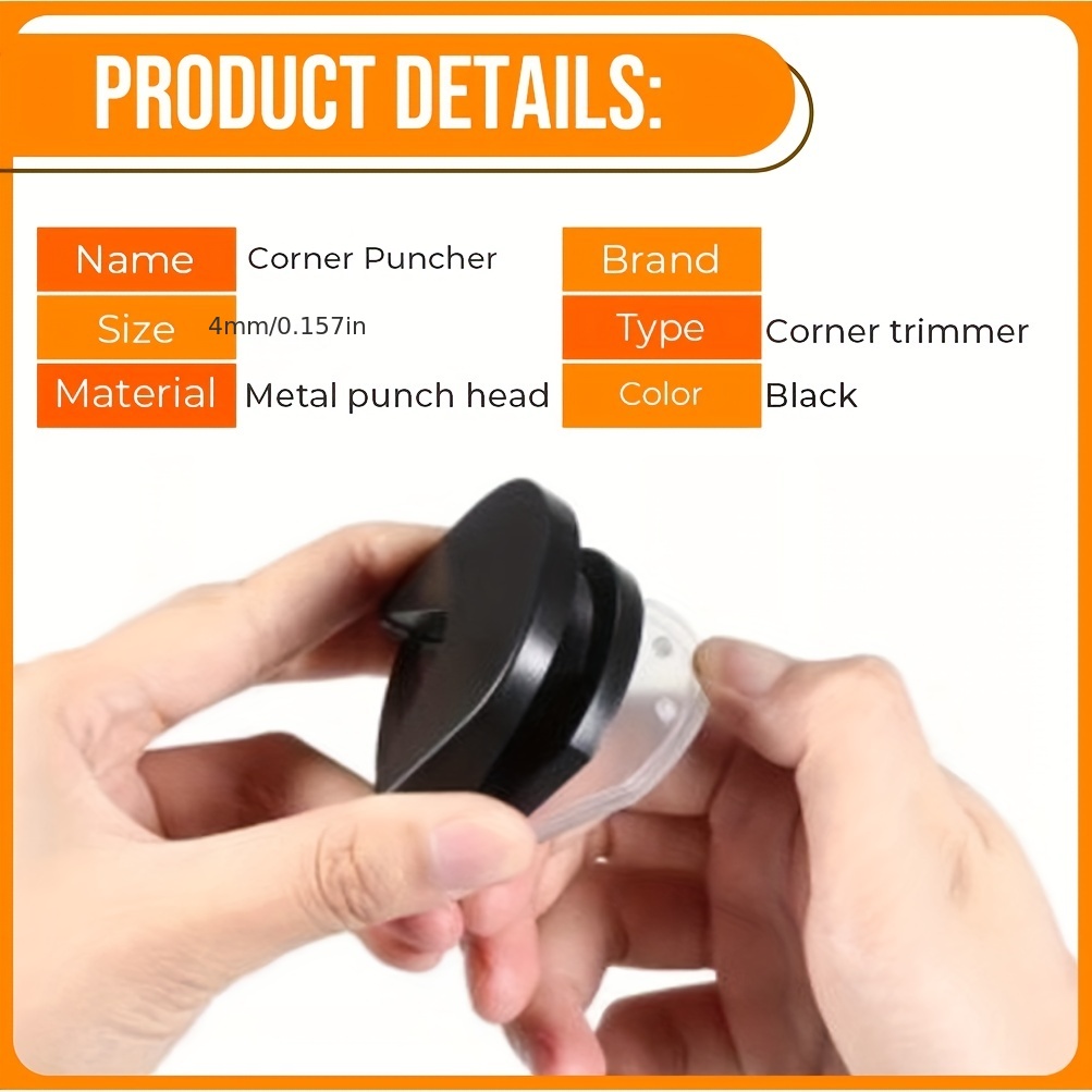 4mm Mini Corner Rounder Punch 4mm Corner Cutter Rounder Tool Black 