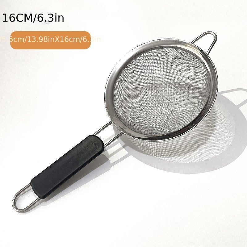Fine Mesh Filter Basket - Stainless Steel Filter With Insulated Handle -  Flour Sieve For Baking - Kitchen Food Filter, Tea, Rice, Spaghetti, Pasta  Filter - With Reinforced Frame And Sturdy Rubber