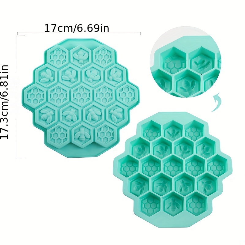 1pc Silicone Honeycomb Ice Cube Tray With Lid, 37 Grids Thickened