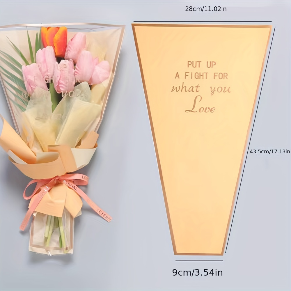 Trapezoidal Flower Packaging Bag With Printed Golden Edges - Temu United  Arab Emirates