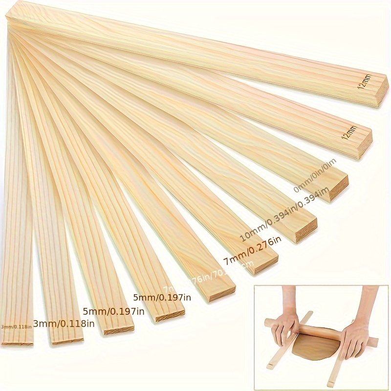 10pcs Pottery Clay Slab Guide Rails, Polymer Clay Depth Guide , Clay Tools Slab Tools, Ceramic Polymer Clay Thickness