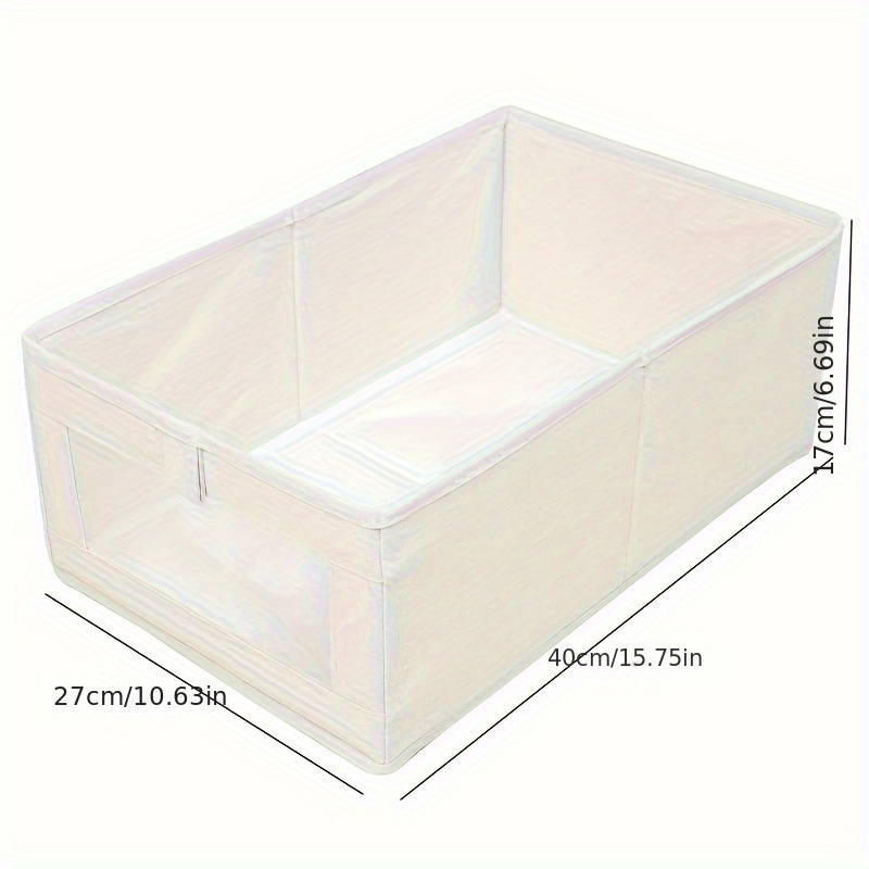 4Pcs Closet Storage Bins 15.7×10.6×6.7 Inch Clothing Bin With Clear Window  Foldable Closet Organization Cotton Linen Wardrobe Storage Box Closet Organ