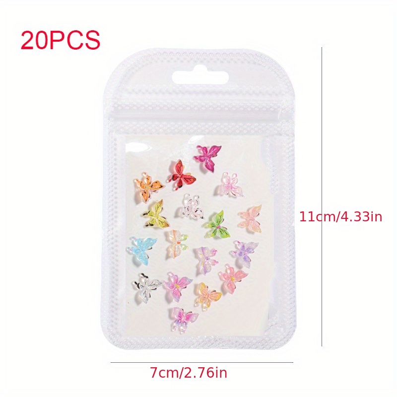 Image of 20pcs Per Bag, Multi-colored Mixed Set, -the-dark 3d Nail Art Additions, Essential Nail Decoration Supplies For