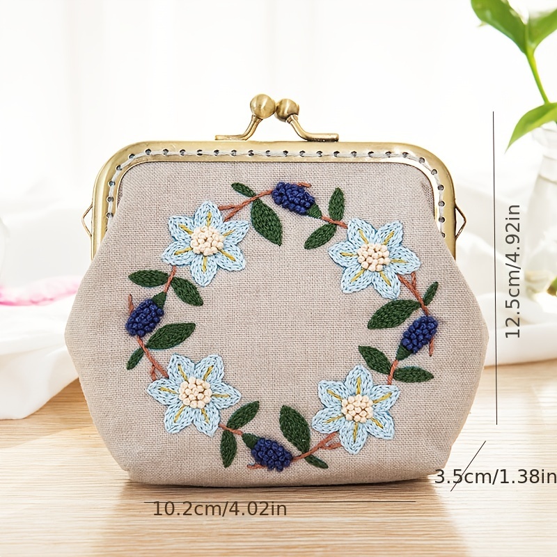 Embroidered Golden Bag Diy Material Bag Handmade Customized - Temu