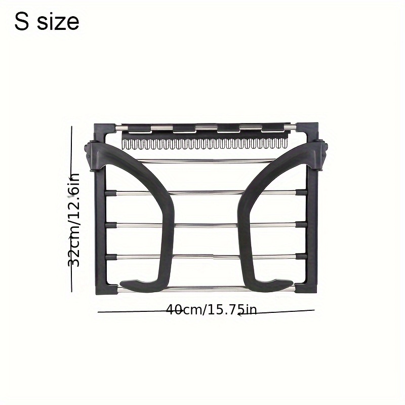 TEMU 1 porte-vêtements pliable mural en acier inoxydable et plastique avec clips à chaussettes amovibles, séchoir à vêtements